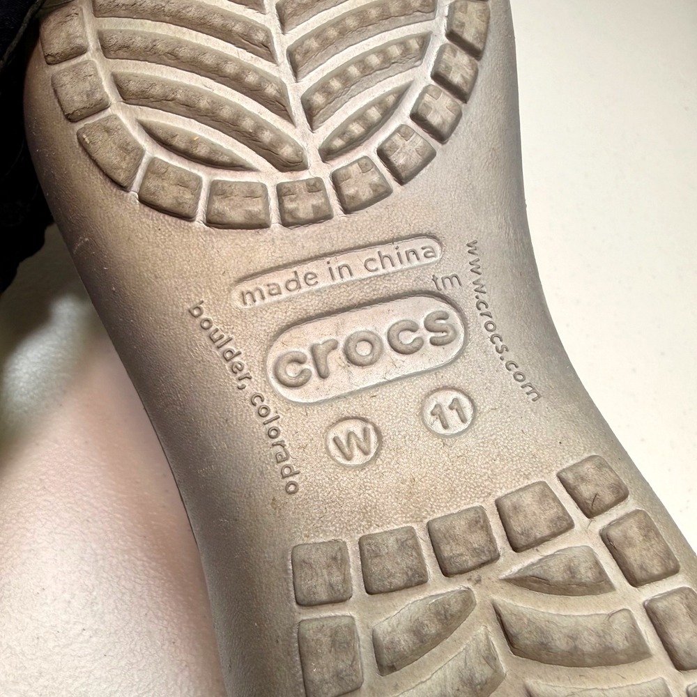 Crocs Kadee Slingback Flats Metallic Silver Comfort Comfort Water Shoes Size 11 - Picture 7 of 10